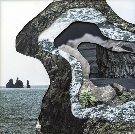 Really liked the way this collage is layered and how much extra meaning and depth it adds to the image. Layered Photos, Layers In Nature, Landscape Photo Collage, Layered Photography, Layered Artwork, Landscape Collage Art, Layered Landscape Photography, Landscape Collage, Mixed Media Landscape Photography