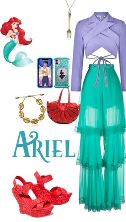 Prince Eric Outfit Ideas, Mermaid Mom Outfit, Ariel Inspo Outfit, Ariel Inspired Outfit, Casual Mermaid Outfit, Ariel Bounding, Ariel Diy Costume, Little Mermaid Outfit For Women, Mermaid Inspired Outfits Casual