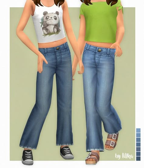 Sims 4 Toddler Cc Maxis Match, Ts4 Cc Kids, Sims 4 Cc Jeans, Cc Jeans, The Sims 4 Kids, Mods Sims 4, Sims 4 Toddler Clothes, Kids Maxi, Sims 4 Patreon