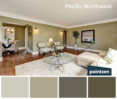 Green paint is a hot commodity in Pacific Northwest cities like Portland and Seattle. Check out these shades of green and other paint colors the Pacific Northwest is digging! #green #paint #portland #seattle Ppg Paint Colors, Ppg Paint, Pub Sheds, Green Paint Colors, Room Paint Colors, The Pacific Northwest, House Interior Decor, Green Paint, Living Room Paint