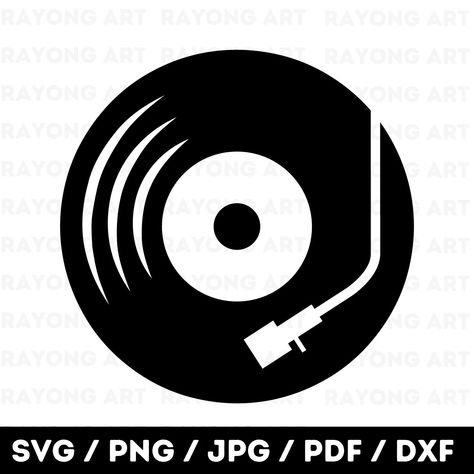 Record Png, Cricut Cutouts, Png Music, Music Clipart, Printable Ideas, Silhouette Vinyl, Vinyl Record, Free Svg, Digital Download Etsy