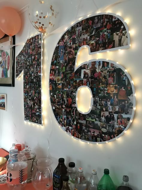 Sweet 16 Party Giant Lighted numbers Collage Numbers, Photo Collage Ideas, Sweet 16 Party, Collage Ideas, Sweet 16, Photo Collage, Last Minute, Balloons, Collage