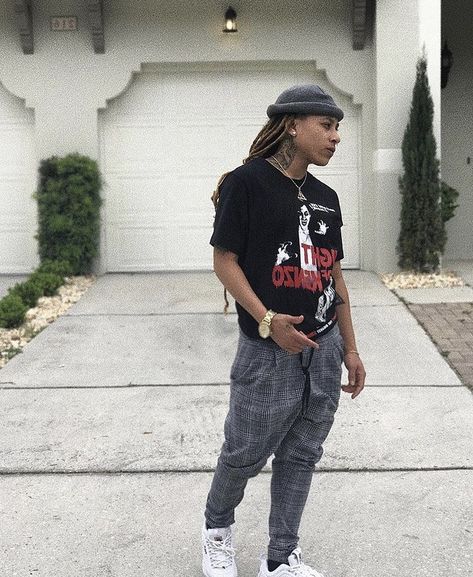 Black Masc Lesbian Outfits, Stud Outfits Female Formal Tomboy, Stud Dressy Outfits, Stud Outfits Female Formal, Stud Fashion Outfits, Black Lesbian Fashion, Stud Outfits Female, Masculine Fits, Stud Hairstyles