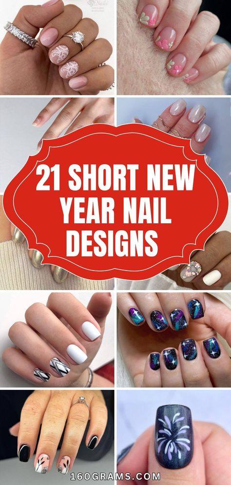 Pin this for the trendiest nail designs to rock in the new year! From minimalist chic to bold and vibrant, these ideas will inspire your next manicure. #NailArt #FashionInspo #NewYearNewNails New Years Designs Nails, Trending New Years Nails, Short Nail Inspo For New Years, Celebration Nails New Years, New Years Gel Nails Ideas Short, New Years Nail Designs For Kids, Nail Ideas For The New Year, New Year Short Nails Design, New Years Nail Ideas Short