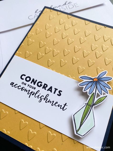 Congrats Cards Handmade, Congratulations Cards Handmade, Flower In A Vase, Congrats Card, Cricut Cards, Congratulations Card, Work Ideas, Flower Cards, Diy Cards