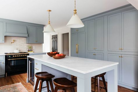 undefined Erin Kestenbaum, Inset Cabinetry, Kitchen Cost, Kitchen Plan, Colonial Kitchen, Kitchen Transformation, Permanent Residence, Blue Cabinets, Deco Boheme