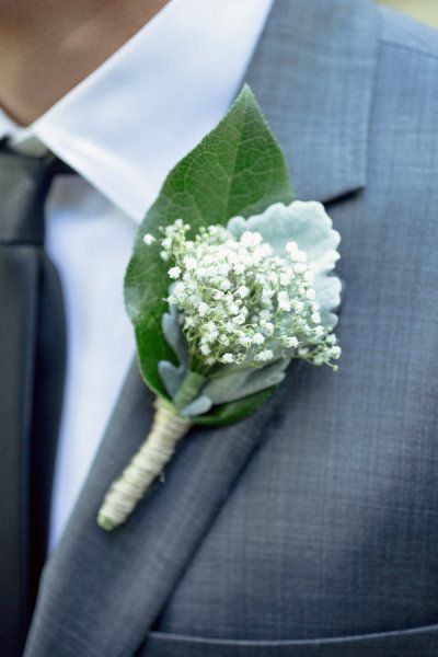 Boutonniere Style Me Pretty | Gallery | Picture | #772303 Something Blue Bridal, Dusty Miller, Boutonniere Wedding, Deco Floral, Baby's Breath, Lorde, Groom And Groomsmen, Wedding Flower, Suit And Tie