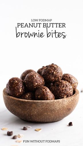 Low Fodmap Snack, Easy Low Fodmap Recipes, Peanut Butter Brownie Bites, Easy Low Fodmap, Low Fodmap Snacks, Fodmap Snacks, Peanut Butter Brownie, Low Fodmap Diet Recipes, Fodmap Diet Recipes