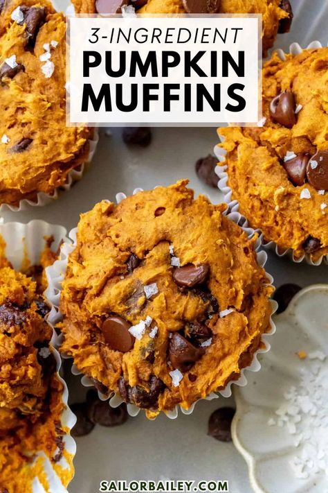 These 3 ingredient Pumpkin Muffins use cake mix for the ultimate easy, delightful fall dessert when in need of a fall baking recipe. They come together quick and will impress guests as the perfect party food for a crowd. 3 Ingredient Pumpkin Muffins, Party Food For A Crowd, 3 Ingredient Pumpkin, Pumpkin Cake Mix, Pumpkin Recipes Dinner, Gluten Free Pumpkin Muffins, Pumpkin Muffins Easy, Fall Baking Recipes, Pumpkin Recipes Easy