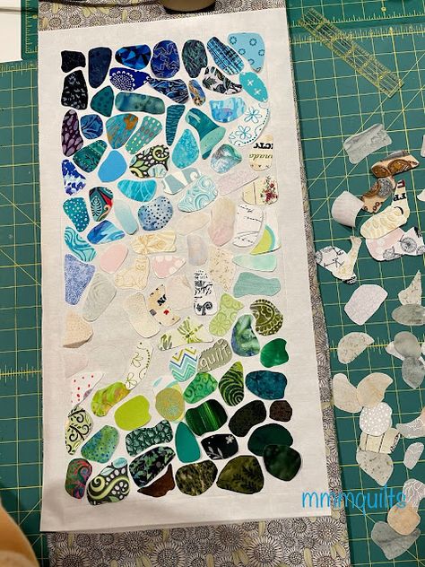 Seaglass Quilt, Sea Glass Quilt, Sea Quilt, Memory Quilts, Quilting Designs Patterns, Free Motion Embroidery, Varadero, Patchwork Quilt Patterns, Memory Quilt