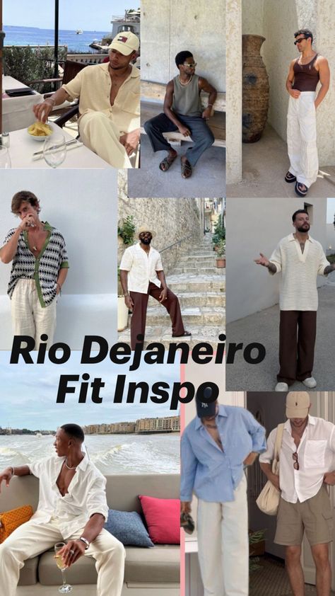 My style inspo for September trip to Rio Dejaneiro! Beach Outfit Men, Fit Inspo, Fitness Inspo, Beach Trip, Beach Outfit, Fashion Inspo, Mens Outfits, My Style