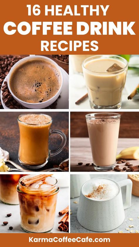 16 Best Healthy Coffee Drink Recipes for Guilt-Free Energy Boosts Cold Coffee Recipes Healthy, Clean Coffee Recipes, Low Cal Hot Coffee Drinks At Home, Healthy Tasty Coffee Recipes, Coffee Ideas Healthy, Paleo Coffee Recipes, Healthy Sweet Coffee Recipes, How To Make Healthy Coffee, Healthy Mocha Coffee