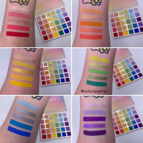 Eyeshadow Color Combinations, Colourpop Fade Into Hue, Fade Into Hue, Glass Candles, Rainbow Palette, Pinterest Makeup, Colourpop Cosmetics, Glass Candle, Paper Box