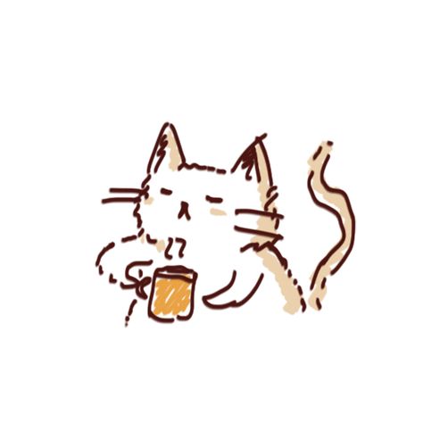 Cat Drinking Tea Drawing, Tea Animation, Cat Drinking Tea, Drawing Gif, Gif Café, Pixel Kawaii, Tea Gif, Cup Illustration, Coffee Background