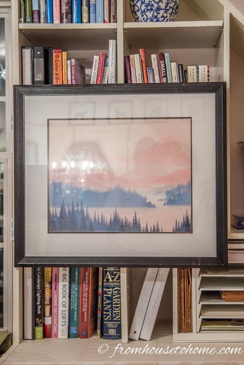 The closed picture | How To Hang Art On A Bookcase (And Still Have Easy Access To The Books) Ikea Bookcase, Apt Decor, House To Home, Book Cases, Metal Bookshelf, Diy Accent Wall, Picture Shelves, Hang Art, Interior Design Color