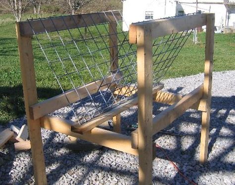 Goat Hay Feeder, Hay Feeder For Horses, Hay Rack, Goat House, Cattle Panels, Hay Racks, Goat Care, Goat Barn, Hay Feeder