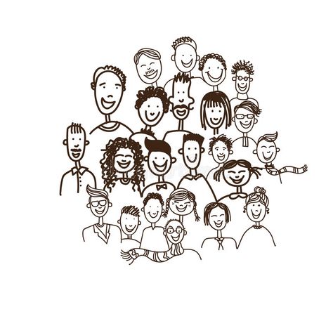 Illustration about Doodle Simple Casual People Group Vector Illustration. Illustration of people, female, person - 66733407 Person Doodle, People Doodles, Doodles Simple, Doodle Simple, Illustration Of People, Line Doodles, People Group, Sketch Portrait, Face Sketch