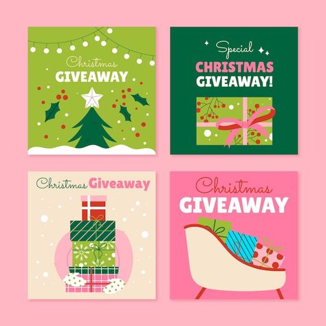 Hand drawn flat christmas giveaway insta... | Free Vector #Freepik #freevector #christmas-giveaway #christmas-pack #christmas-instagram #christmas-social-media New Year Posts Social Media, Giveaway Instagram Posts, Christmas Social Media Posts, Christmas Instagram Post, Take Care Of Yourself Quotes, Xmas Poster, Christmas Ads, New Year Post, Giveaway Post