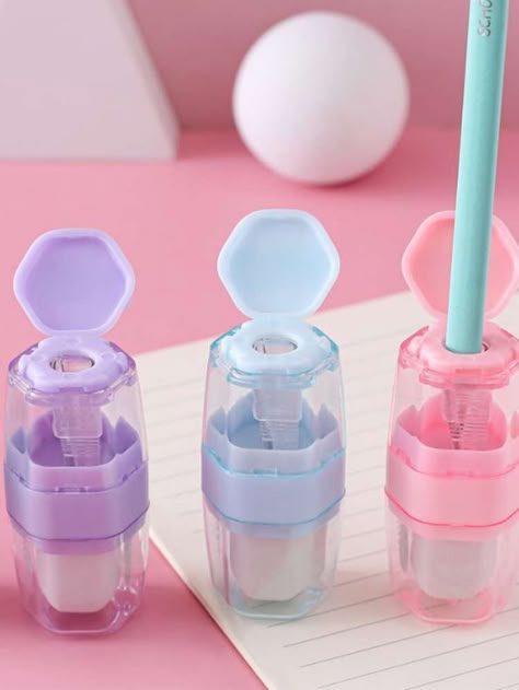 Cute Sharpener, Korean School Supplies Aesthetic, Kawaii School Supplies Stationery, Korean School Supplies, Japanese School Supplies, Pretty School Supplies, Stationery Obsession, Fancy Pens, Cute Stationary School Supplies