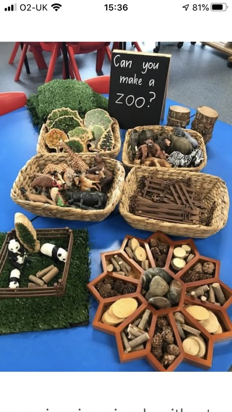 Zoo Provocations, Animal Provocations Preschool, Animals Reggio Emilia, Reggio Emilia Animal Activities, Animals Provocation, Reggio Animal Provocations, Dear Zoo Activities Eyfs Tuff Tray, Dear Zoo Tuff Tray Ideas, Curiosity Approach Activities