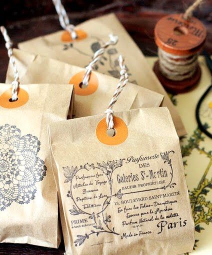 Great packaging idea!   Print any image or words onto a paper bag. Punch a hole. Add a ribbon or twine.    From Come Home Soap Brown Paper Bags, Autumn Blessings, Print On Paper Bags, Brown Paper Packages, Soap Packaging, Bohol, Pretty Packaging, Brown Bags, Brown Paper