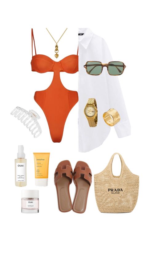 #beach #beachinspo #vacation #prada Carribean Vacation Outfits, Swimsuit Coverup Outfits, Swimsuit Coverup Ideas, Coverups Beach, Summer Day Outfits, Puerto Peñasco, Rachel Green Outfits, Holiday Outfits Summer, Outfit Boards