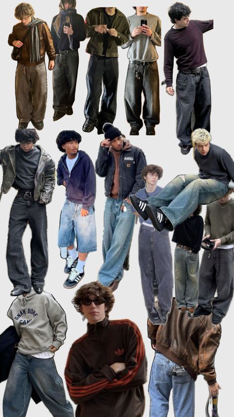 Earthtone Outfits Men, Outfit Inspo Masc, 90s Guys Outfits, Windbreaker Outfit Men, 90s Style Men, 2000s Fashion Outfits Men, Hombres Aesthetic, Earthtone Outfits, Men Vintage Outfits