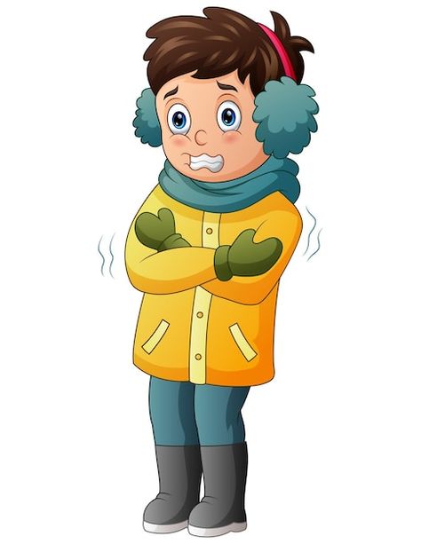 A boy shivering in winter weather illust... | Premium Vector #Freepik #vector #playing #winter-kids #children-play #boy-playing Cold Weather Images, Cold Clipart, Cold Illustration, Winter Season Images, Cold Cartoon, Cold Gif, Weather Illustration, Cute Turtle Cartoon, Cold Images