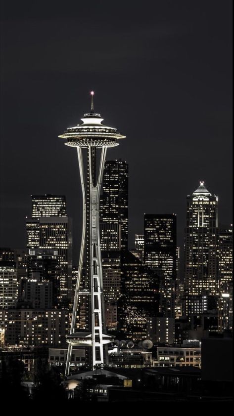 Seattle Wallpaper, Seattle Space Needle, Seattle Photography, Space Needle Seattle, Seattle City, Scenic Photography, Night Scenery, Dream City, Night Aesthetic