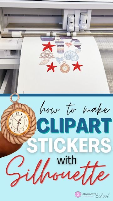 How to make clipart stickers with silhouette cameo How To Make Labels With Silhouette Cameo, Stickers With Silhouette Cameo, Silhouette Cameo Freebies, Silhouette School Blog, Silhouette Cameo Tutorials, Silhouette School, How To Make Labels, Sticker Printer, Silhouette Tutorials