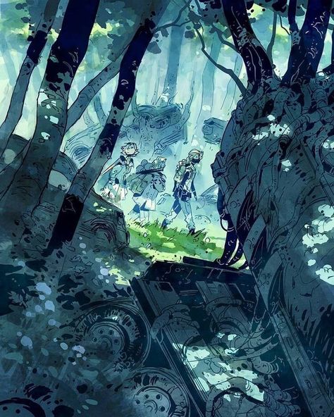 Stand Still Stay Silent, Side Scroller, Stay Silent, Bg Design, Graphic Novel Art, Tinta China, Fantasy Art Landscapes, Landscape Illustration, 판타지 아트