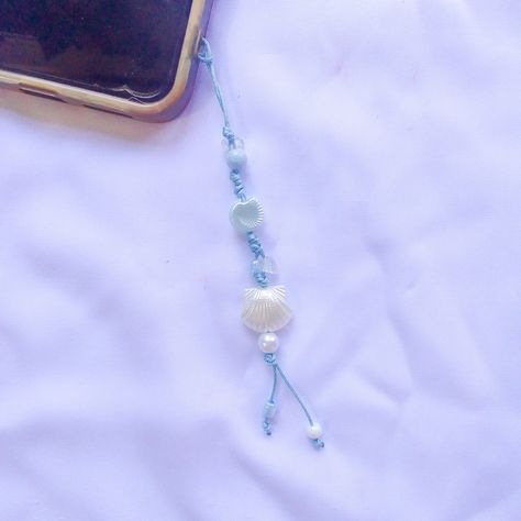 Sawako Style, New Jeans Phone Charm, Blue Phone Strap Beads, Sawako Phone Charm, Phone Charm Purple, Jellyfish Phone Charm, Manik Manik, Strap Phone, Bead Inspiration