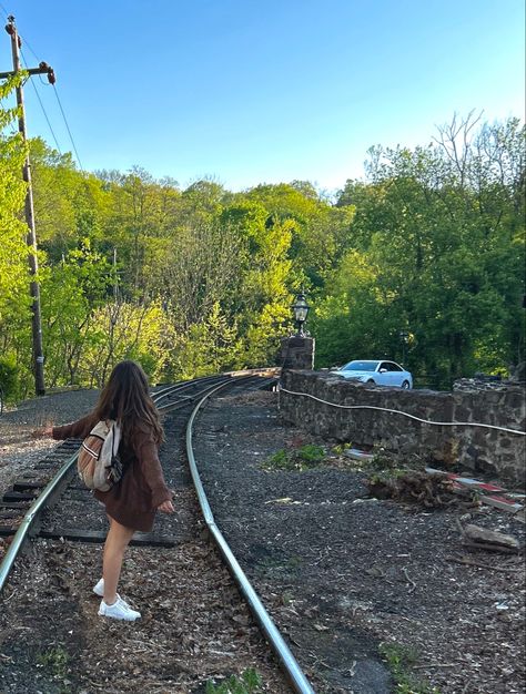 Railroad Aesthetic, Train Tracks Aesthetic, Track Aesthetic, E M, Free Horses, Best Friend Poses, Friend Poses, Summer 24, Train Tracks