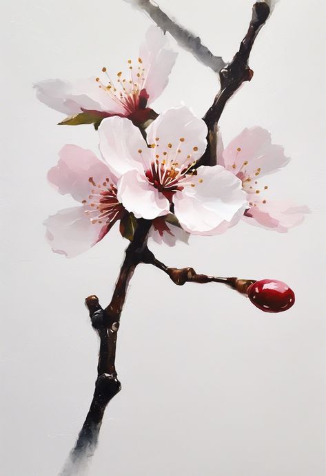 Cherry Blossom White Space Check more at https://qomart.com/cherry-blossom-white-space/ Cherry Blossom White, Cherry Blossom Painting, Art Dance, Cherry Blossom Print, White Cherry Blossom, Chinese Calligraphy, Japanese Painting, White Space, Cherry Blossom