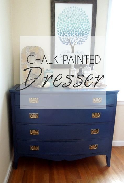 Napoleonic Blue, Chalk Paint Dresser, Craft Furniture, Blue Chalk Paint, Refinished Furniture, Blue Furniture, Diy Event, Dark Wax, Painted Dresser