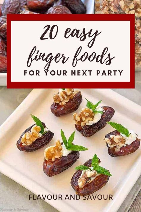 Finger foods are fun foods! Here's a collection of 20 Easy Finger Food Appetizers that your friends will love. Most of these appetizer recipe ideas are gluten-free, many are vegetarian, paleo or keto! You'll find something for everyone in this round-up of finger food recipes. Finger Foods For Grand Opening, Grand Opening Snack Ideas, Easy Hor D'oeuvres, Vegetarian Hors D’oeuvres, Hor D'oeuvres, Gluten Free Appetizers Easy, Gluten Free Finger Foods, Finger Appetizers, Hors Devours Appetizers