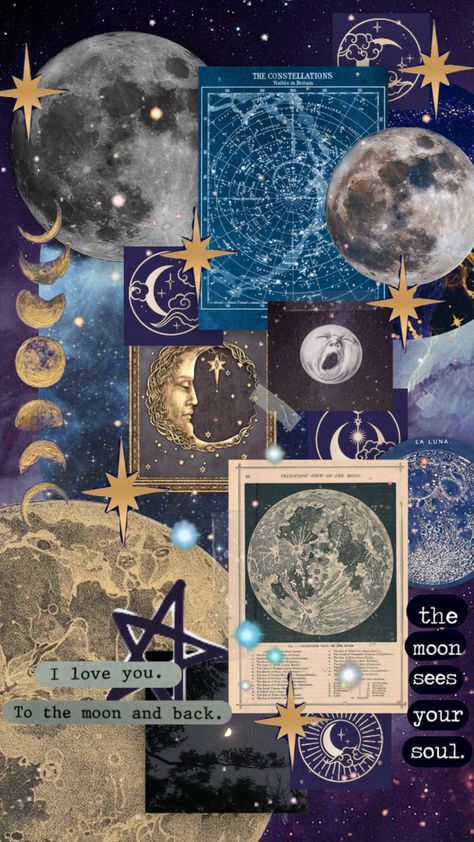 #moon #moonaestetic #vintage #vintageaesthestic #vintagemoon #aesthetic #moodboard #collage Themed Collage, Weather Wallpaper, Collage Wallpapers, Esthetician Room Decor, Moodboard Collage, Esthetician Room, Scrapbook Cover, Moon Journal, Vintage Moon