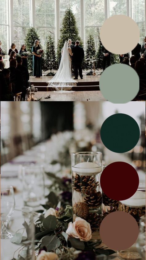 Dark Green Winter Wedding Theme, Dark Blue And Green Wedding Theme, Navy And Green Wedding Colors, Dark Green And Navy Wedding, Navy And Green Wedding, Green Brown Wedding, Brown Wedding Themes, Blue Green Wedding, Dark Green Wedding