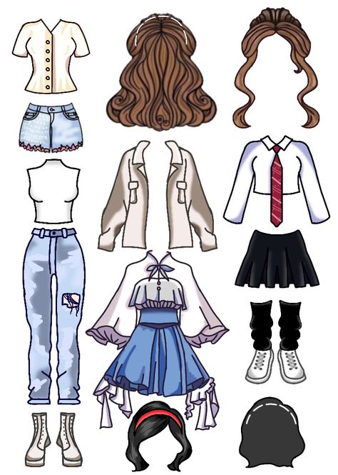 Inspired by pinkchocodoll and paperdollsbykate Cute Paper Dolls Printable, Paper Doll Clothes Printable, Clothes For Paper Dolls, Paper Dolls Printable Free, Diy Toys Easy, Paper Doll Outfits, Princess Paper Dolls Printable, Printable Diy Crafts, Kate Made