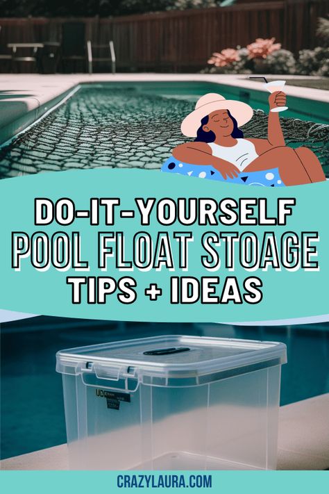 Prepare to bid farewell to your cluttered poolside and dive into the world of DIY pool float storage that will transform your swim space! #DIY #SummerVibes #Organization Pool Float Storage For Winter, Pool Organization Ideas Diy Projects, Pool Storage Ideas For Floats, Pool Float Storage Ideas Diy, Diy Pool Float Storage, Pool Float Storage Ideas, Pool Towel Storage, Float Storage, Pool Organization