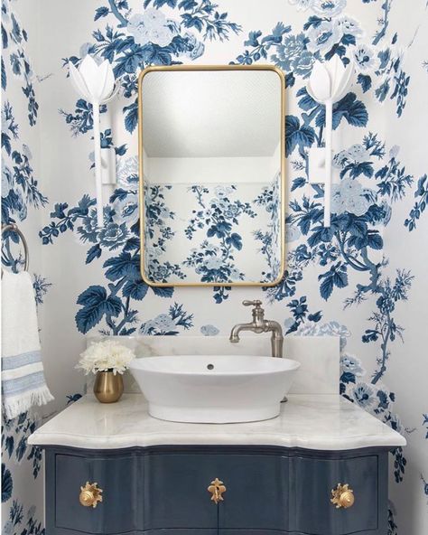 French Bathroom, Visual Comfort Lighting, Chic Bathrooms, Upstairs Bathrooms, Blue Bathroom, Stylish Bathroom, Lamp Decor, Bathroom Makeover, Visual Comfort