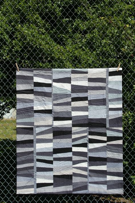 A Quilter's Table: Monochrome Monochromatic Quilt, Black And White Quilt, Neutral Quilt, Charm Pack Quilts, Improv Quilting, Picnic Quilt, Black And White Quilts, Quilt Modernen, String Quilts