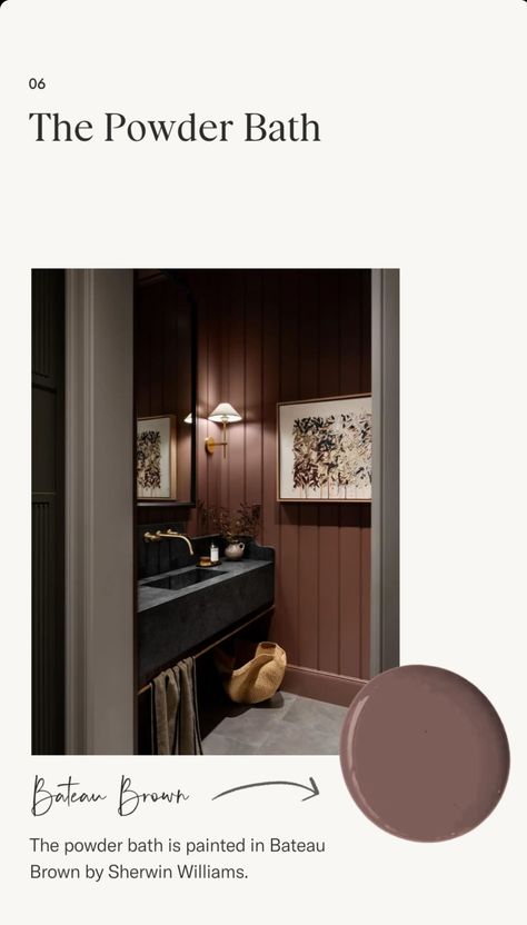 Mauve Bathroom, Small Dark Bathroom, Colonial Revival House, Paint Color Inspiration, House Color Palettes, Paris Home, Favorite Paint Colors, House Color Schemes, Bathroom Design Inspiration