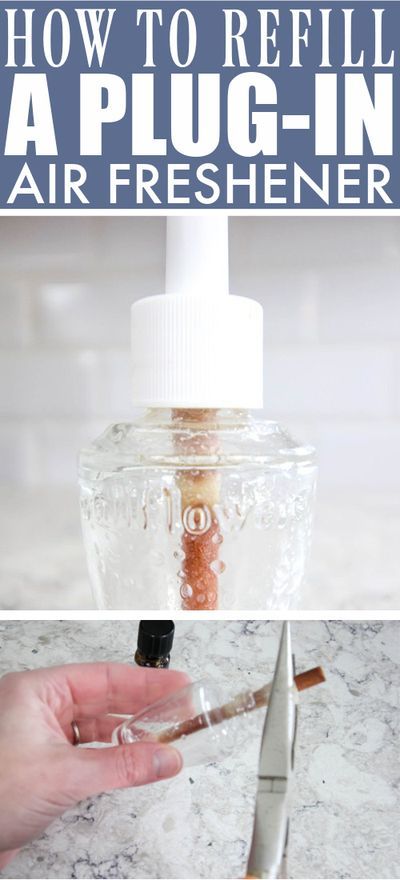 Did you know that you can refill a plug-in air freshener so you can keep using the same one over and over again? It's easy, economical, and you can even make it completely safe and non-toxic as well! Can't beat that! How To Refill Airwick Plug Ins, Refill Airwick Plug Ins Diy, Diy Airwick Refill Essential Oils, Airwick Refill Diy, Airwick Essential Mist Diy Refill, Reuse Airwick Plug Ins, Diy Air Freshener Refill, Air Wick Refill Diy, Air Wick Refill