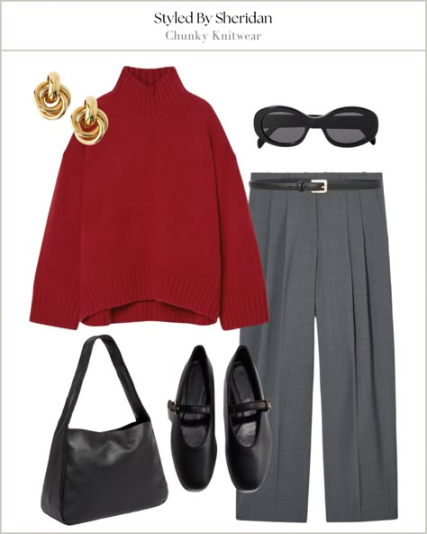 WIDE-LEG TAILORED WOOL TROUSERS curated on LTK Red Trousers Outfit Classy, Red Trousers Outfit, Grey Trousers Outfit, Style Inspo Winter, Red Sweater Outfit, Wide Leg Trousers Outfit, Grey Pants Outfit, Winter Pants Outfit, Trousers Outfit