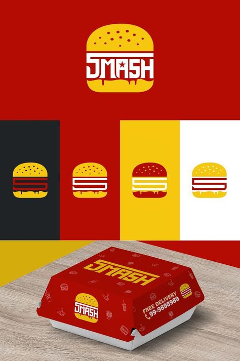 Smash Burger Restaurant - Logo & Branding logosinspiration #logodesignconcept #logodesignapp #vectorlogo. Carls Jr, Burger Branding, Restaurant Burger, Food Brand Logos, Burger Logo, Organic Food Logo, Logo Design Graphics, Food Logo Design Inspiration, Restaurant Branding Design