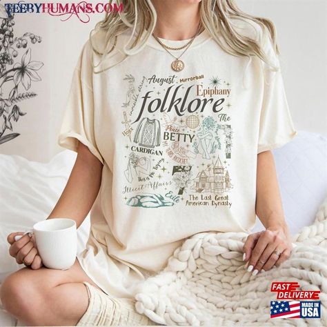 Folklore Tracklist, Swiftie Gifts, Folklore Album, Music Tees, Sweatshirt Hoodie, Country Music, Comfort Colors, Shirt Style, Zip Ups