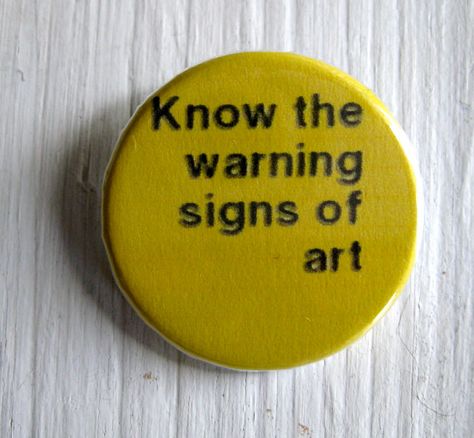 Bright Yellow Background, The Warning, Cool Pins, Pin I, Badge Design, Button Badge, Pinback Button, Warning Signs, Yellow Background