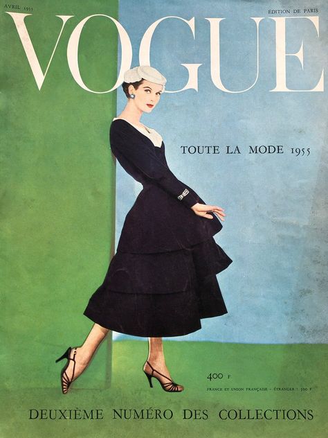 Anne St Marie by Henry Clarke Vogue Paris April 1955 Henry Clarke, Vogue Illustrations, Vintage Vogue Covers, Jacques Fath, Vogue Vintage, Vogue Magazine Covers, French Vogue, Magazine Vogue, Fashion Magazine Cover