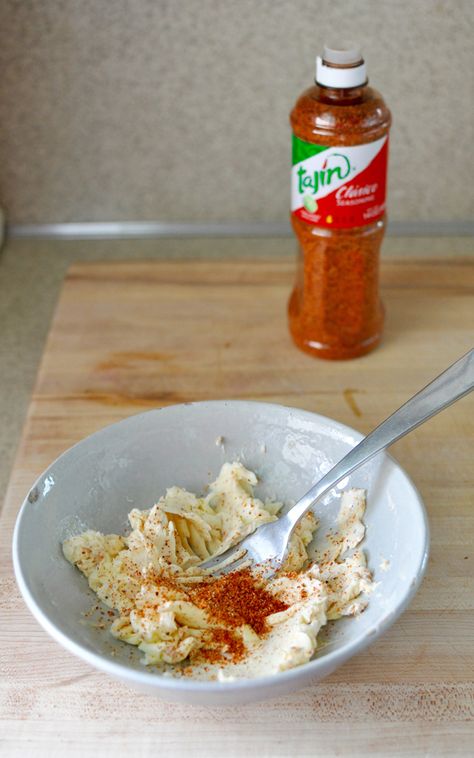 Artichokes with Tajín Butter Recipe. A great gluten free appetizer.  | ¡HOLA! JALAPEÑO Boil Artichokes, Tajin Seasoning, Tajin Recipes, Grilled Avocado, Mexican Seasoning, Sides Recipes, Gluten Free Appetizers, Mexican Spices, Compound Butter